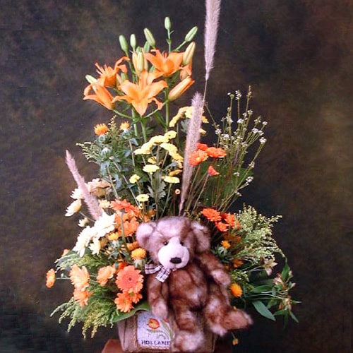 teddy bear flower arrangement near me